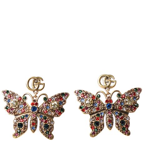 gucci crystal butterfly earrings.